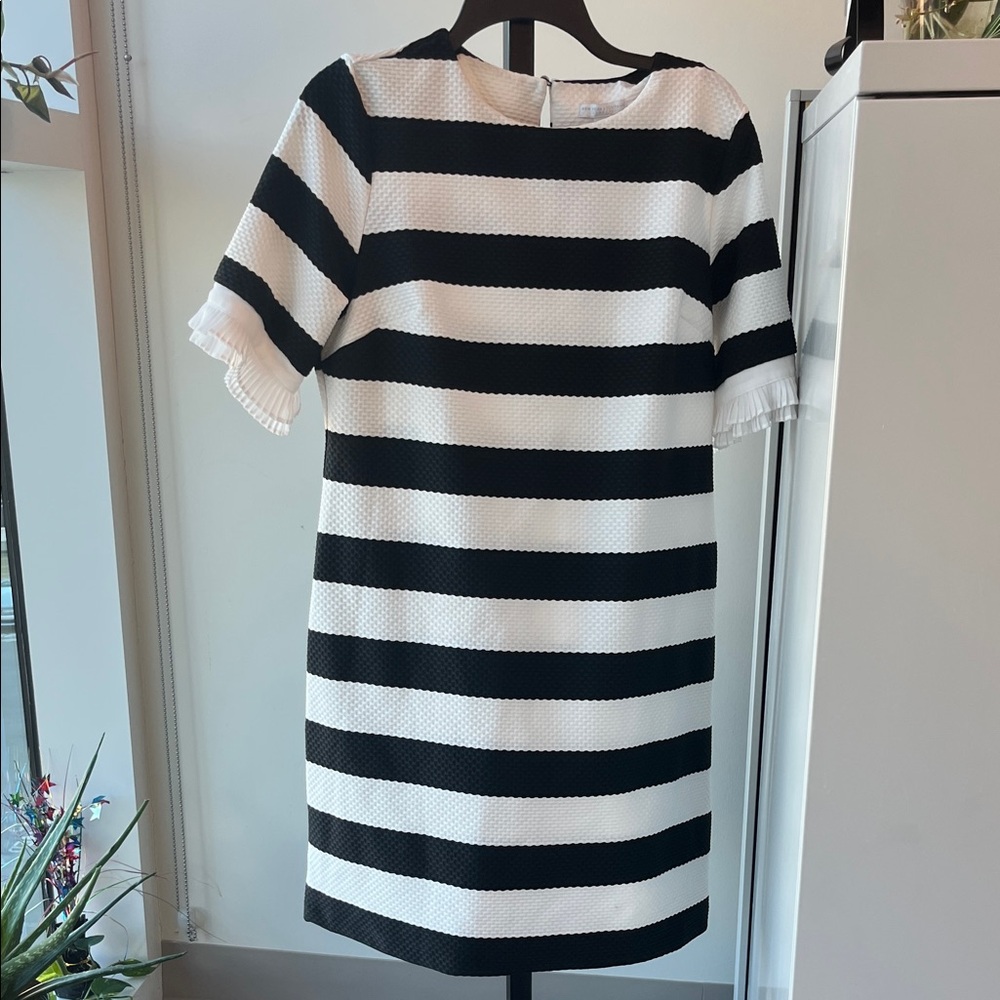 New York & Company Black and White Striped Mini Dress
